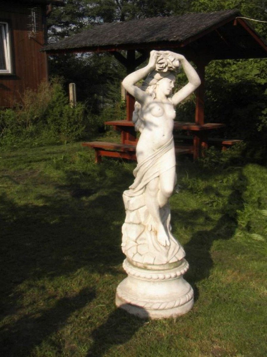 Casa Padrino Skulptur Jugendstil Jungfrau cm - H. 47 Gartendeko Skulptur 130 - Special! Prunkvolle Ø x