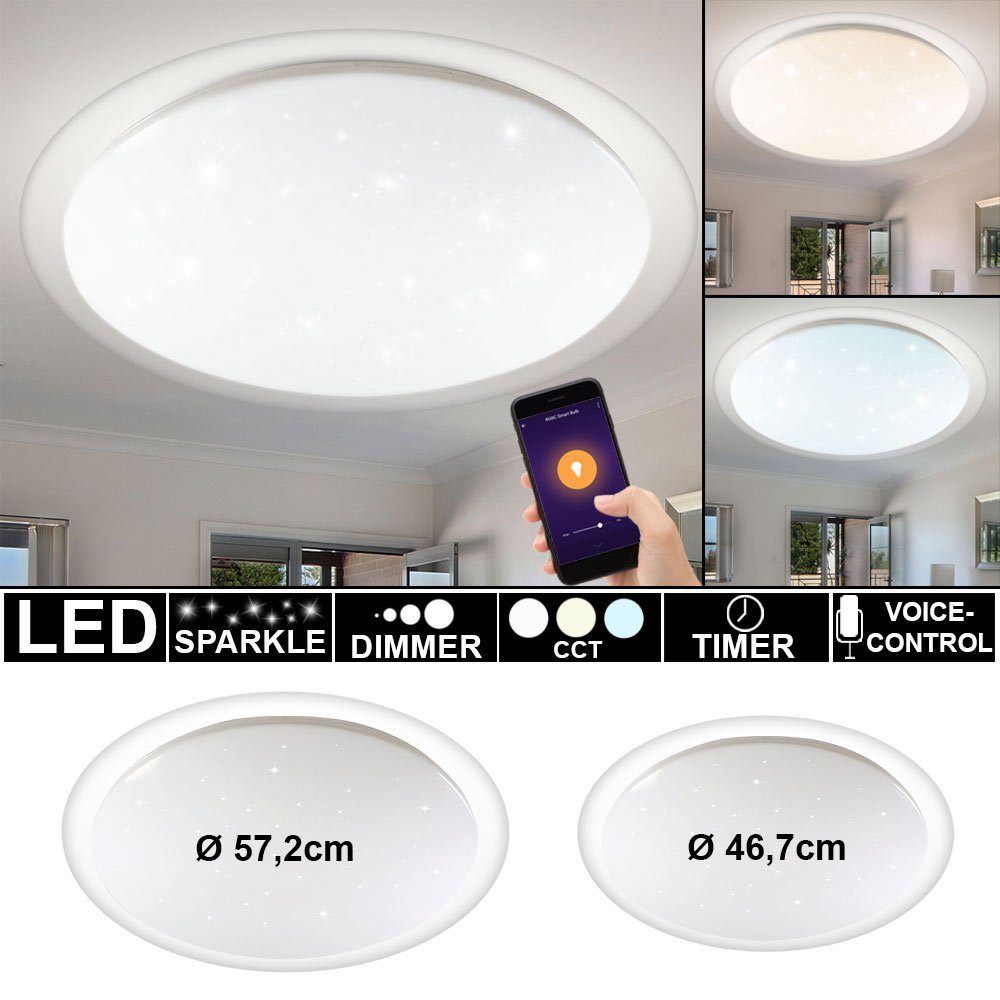etc-shop LED Home LED Sternen Decken Beleuchtung Leuchten Effekt Smart Tageslicht Deckenleuchte