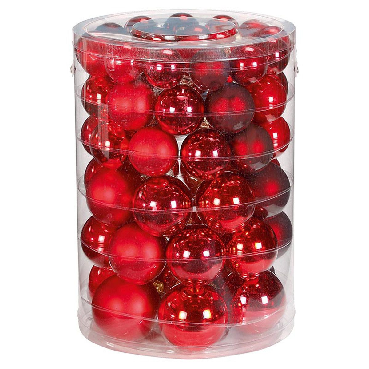 INGE-GLAS® Weihnachtsbaumkugel Новогодние шары Rot, Ø 4+5+6+7 cm, 60 Stück, b