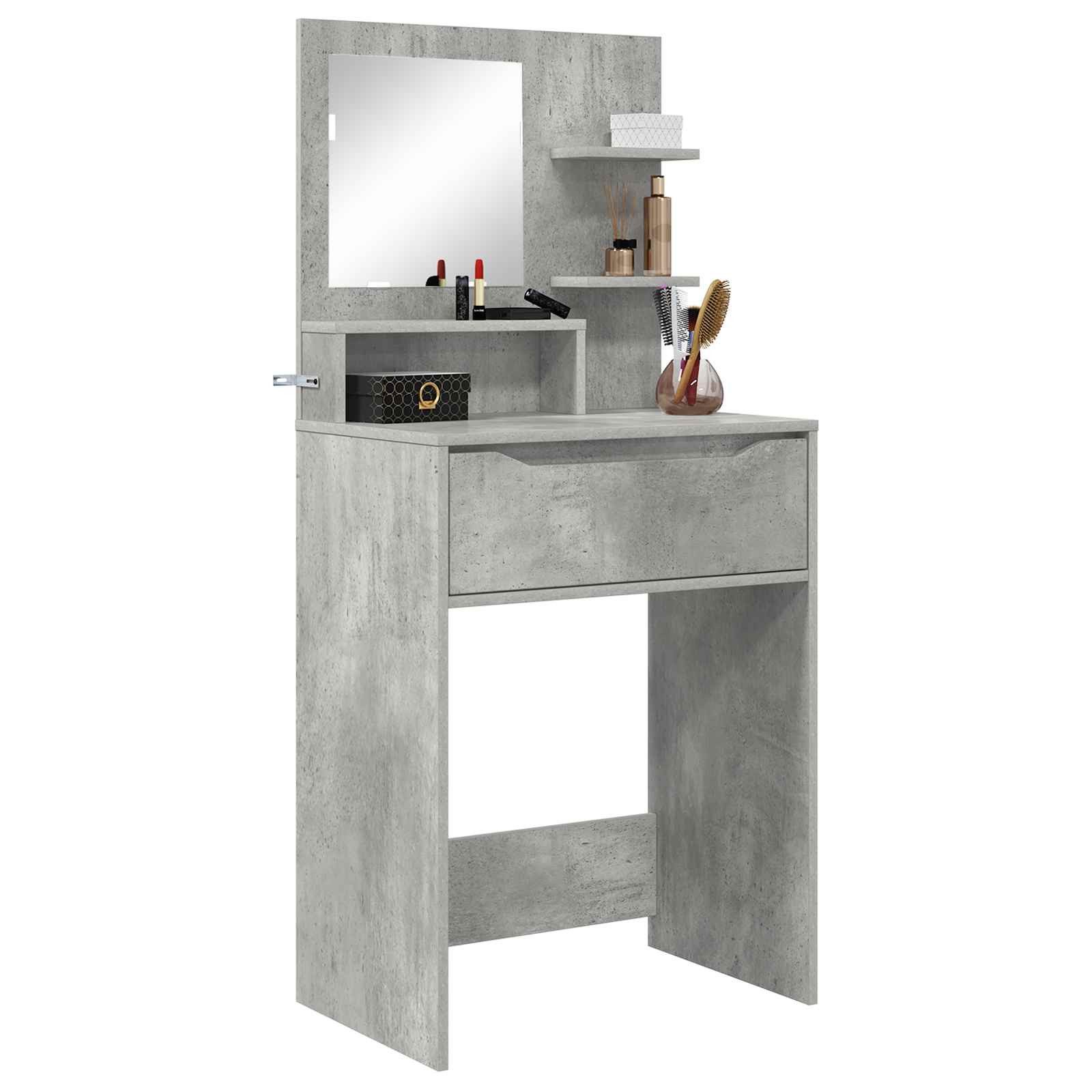 vidaXL Schminktisch Schlafzimmer-Frisiertische Beton Grau 80 x 39,6 x 135 cm (1-St)