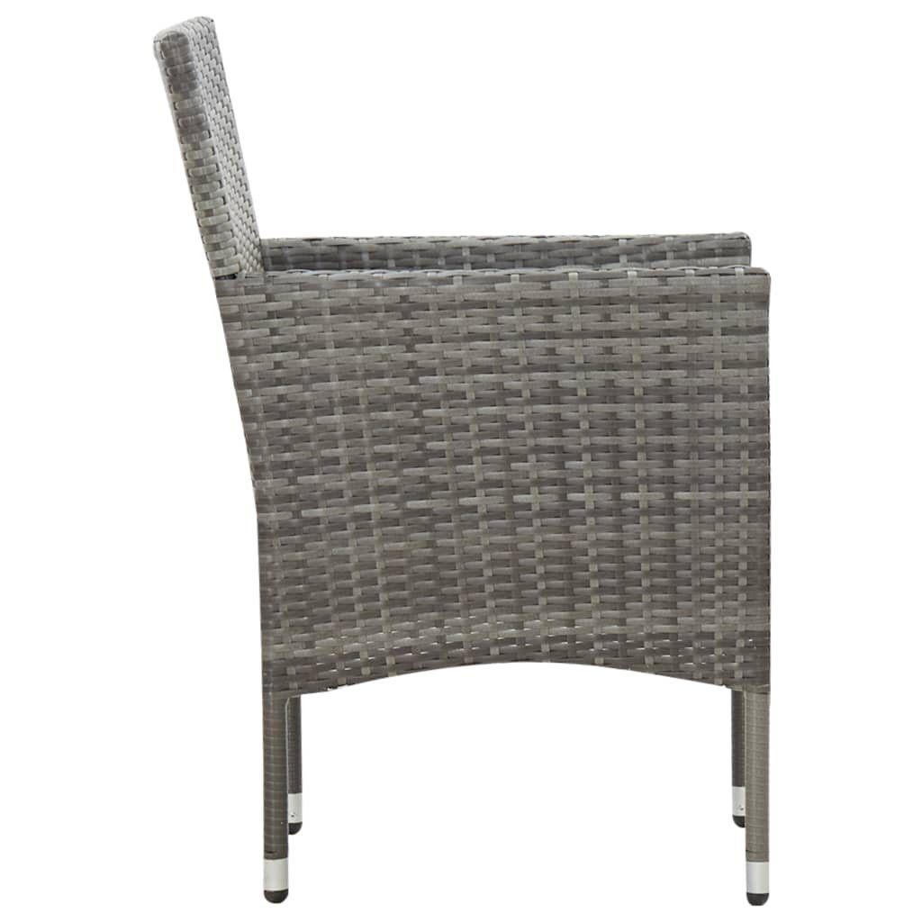 Auflagen Poly (4-tlg) mit Garten-Lounge-Set Rattan Gartenlounge-Set 4-tlg. Grau, vidaXL