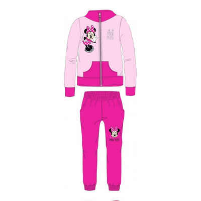Disney Trainingsanzug Minnie Mouse Mädchen Trainingsanzug Lang, Pink-Rosa, 92-128 (Set, 2-tlg)
