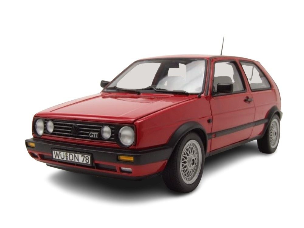 Norev Modellauto VW Golf 2 GTI 1990 rot, Maßstab 1:18