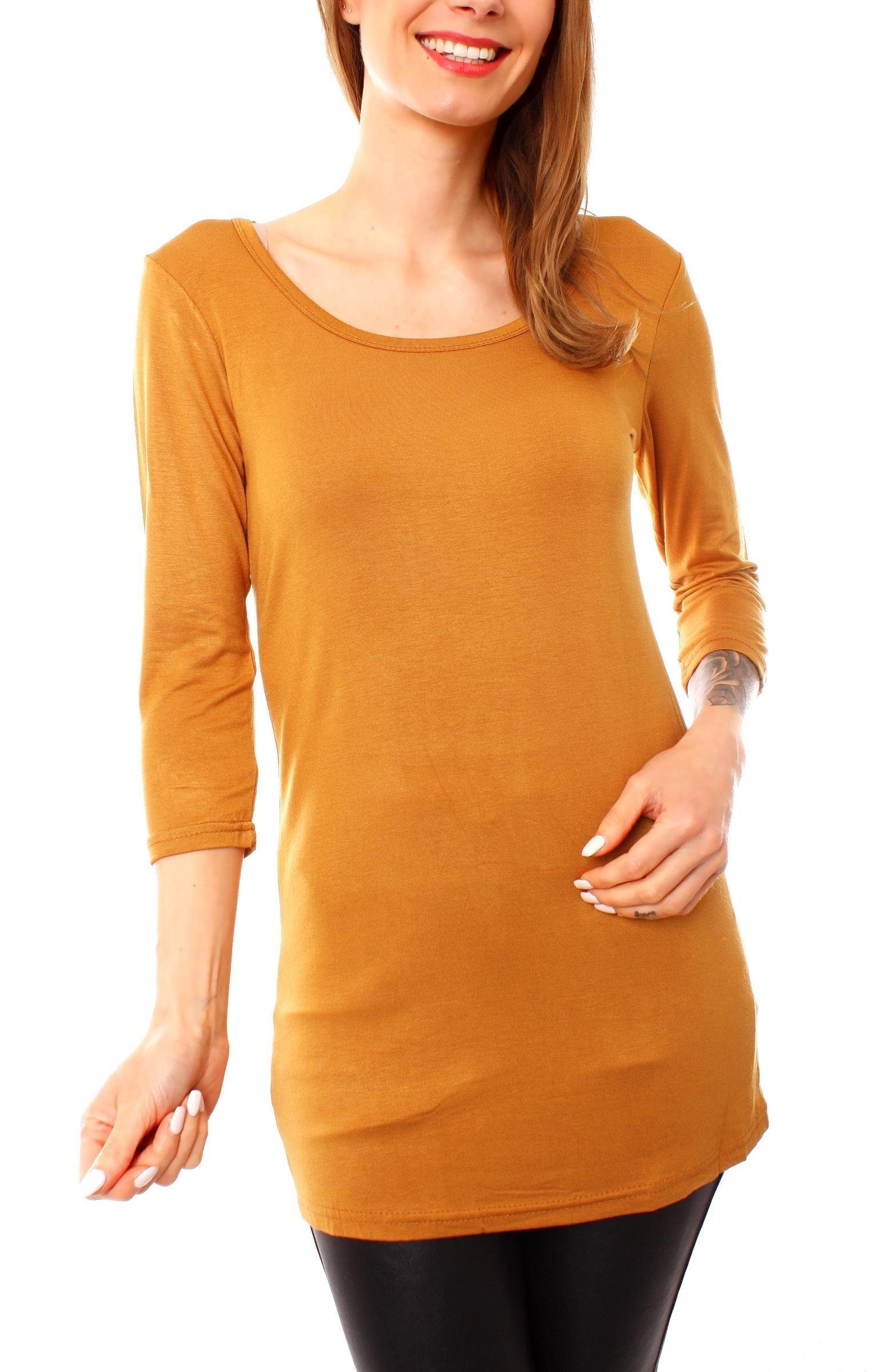 Muse Rundhalsshirt Basic 3/4 Arm Longshirt günstig online kaufen