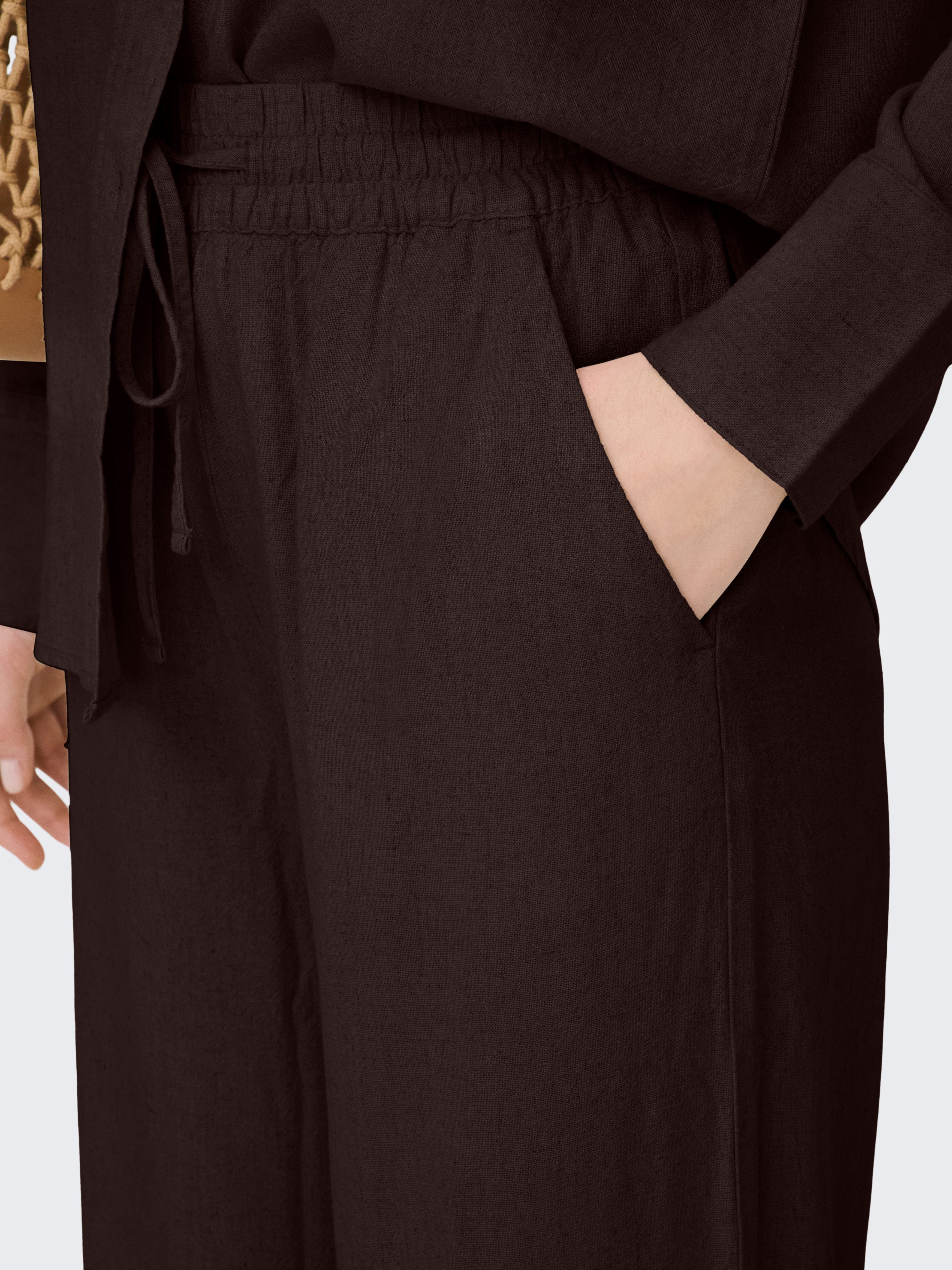 JDY Schlupfhose JDYSAY LINEN HW WIDE PANT WVN NOOS Sommerhose mit Leinen