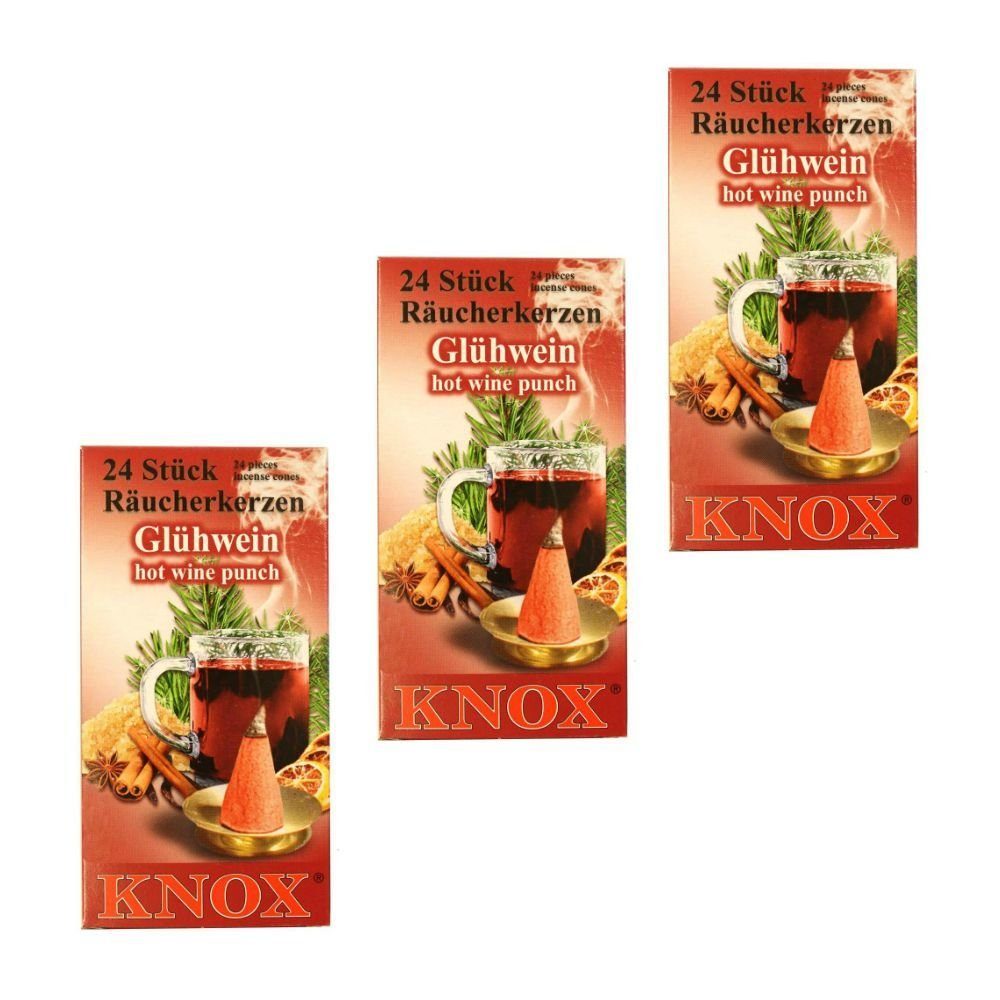 KNOX Räuchermännchen 3 Päckchen Räucherkerzen- Glühwein 24er - Packung