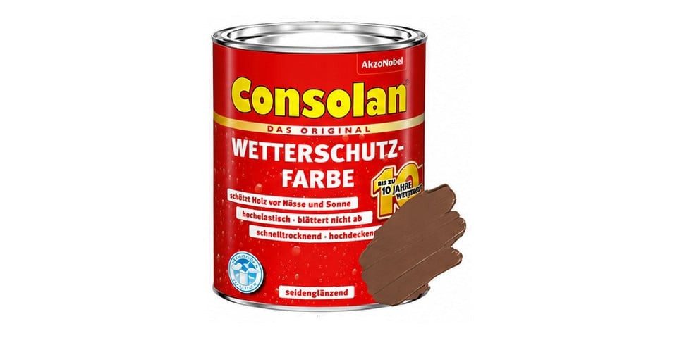 Consolan  Holzschutzlasur Consolan Wetterschutz-Farbe 2,5 L rehbraun