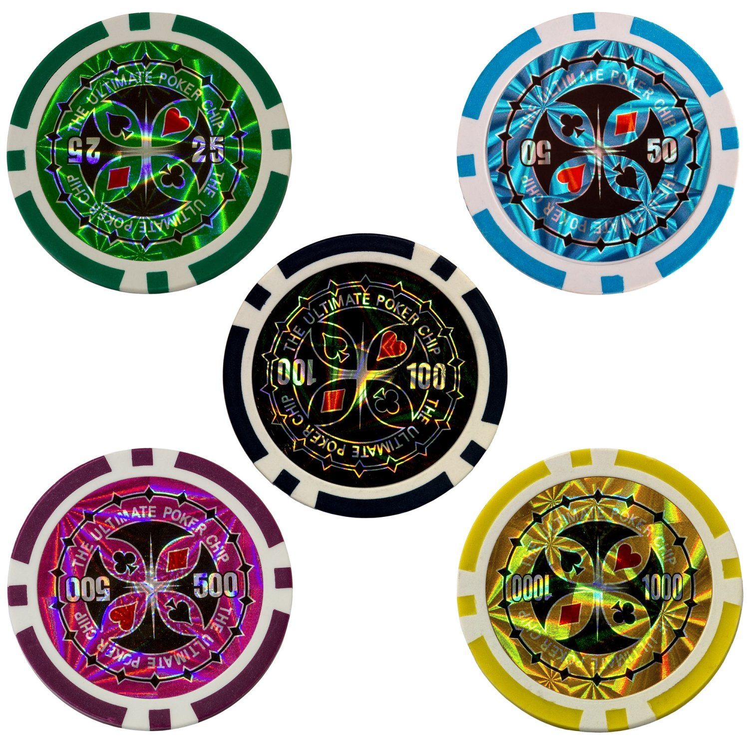 Pokerset Pro-Poker-Set, PLANET GAMES Glücksspiel 600er Pokerchips, Spiel, Set, 300er Deluxe, Set, Pokerkoffer, Poker od. Ultimate