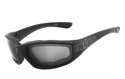 KingKerosin Motorradbrille KK140 gepolstert, Steinschlagbeständig durch Kunststoff-Sicherheitsglas