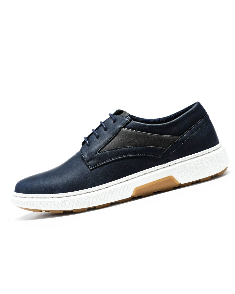 Allthemen Schnürschuh Herren Schnür-Halbschuhe im Kontrastlook Casual Freizeitsneaker
