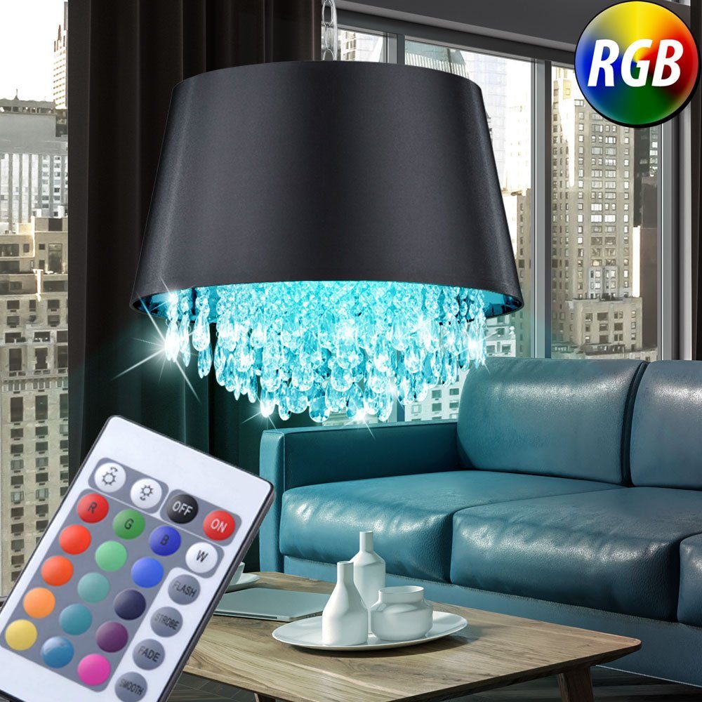 RGB LED Pendellampe Wohnzimmer Fernbedienung Dimmer Decken Hängeleuchte Textil 