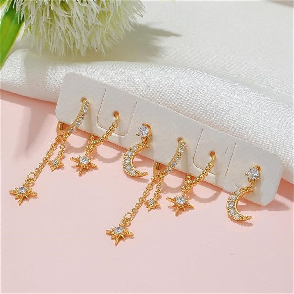 RWEUOQ Ohrhänger-Set Ohrhänger-Set Kettensternohrringe Piercing lange günstig online kaufen