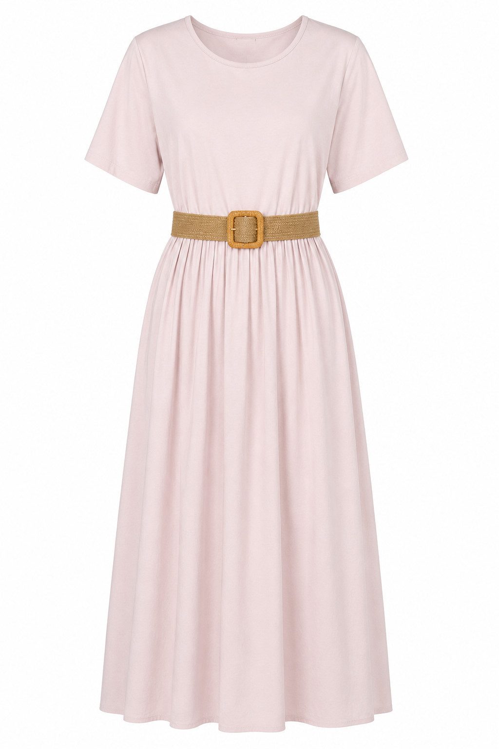 ITALY VIBES Sommerkleid - luftiges Baumwollkleid mit Gürtel für Damen ONE SIZE - passend für Größen M - XL - gratis Gürtel