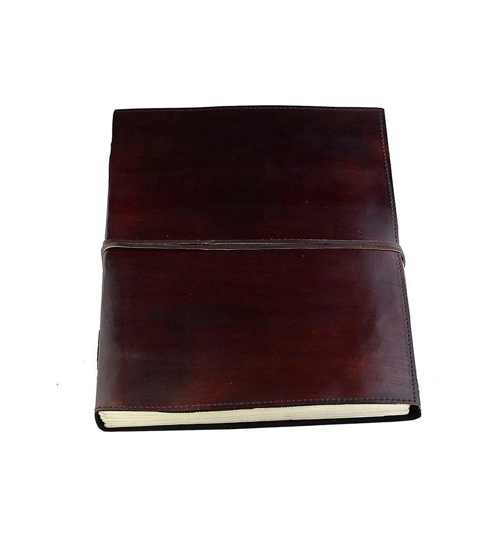 ROOGU Notizbuch ROOGU Echtleder Journal Notiz- Skizzen- Lederbuch Handmade Indien – Bild 2 von 5