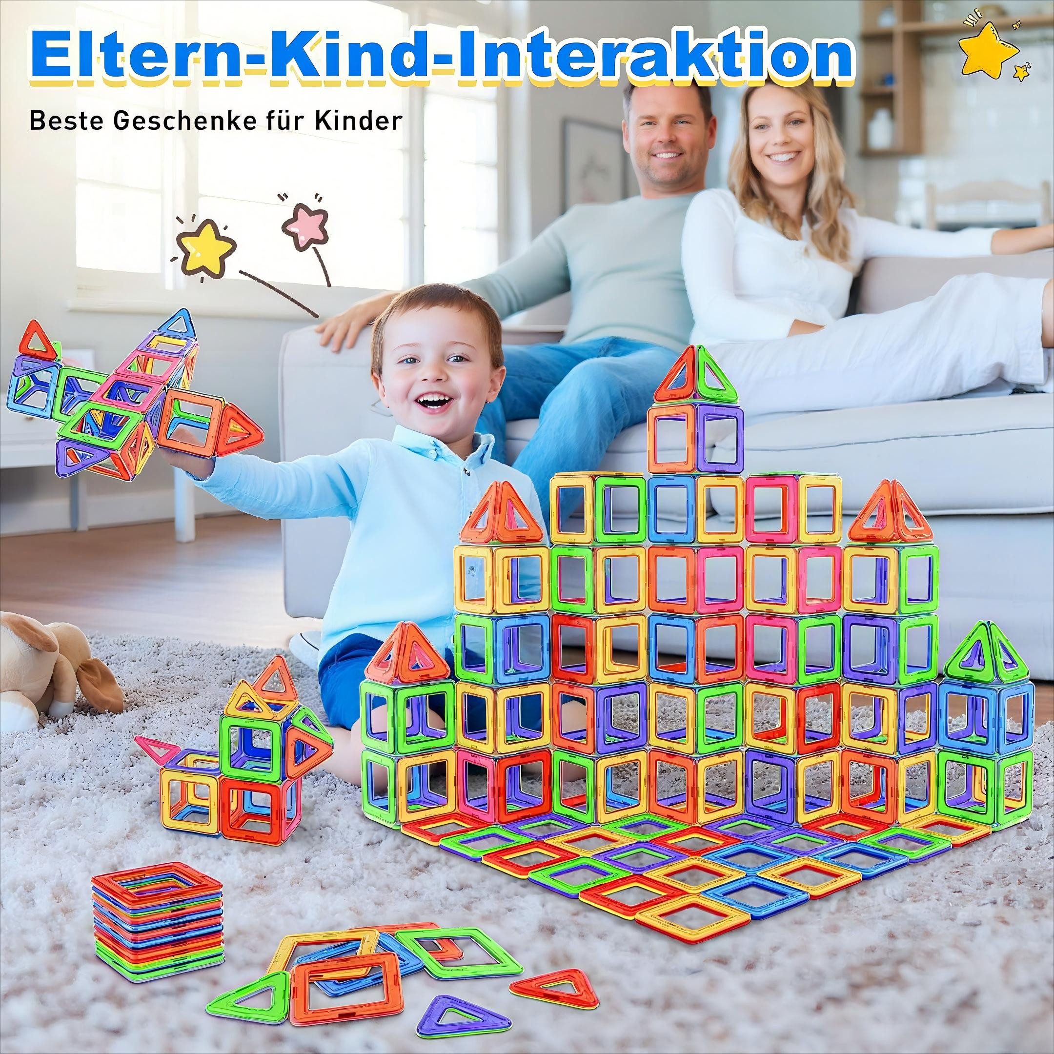 40-teiliges Magnetische Bausteine, Magnetspielzeug Magneten Kinder Magnetspielbausteine