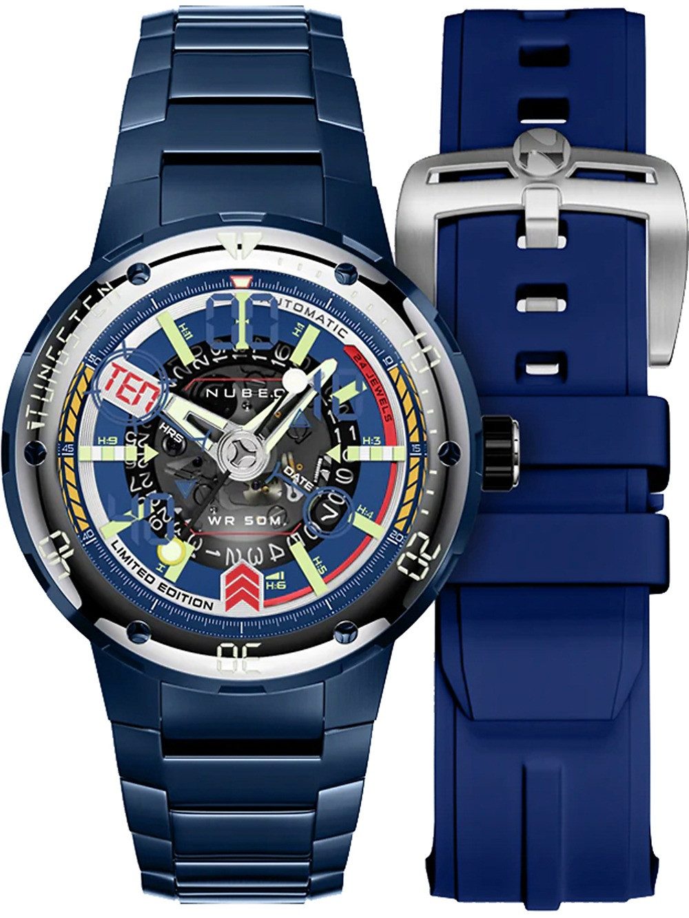 Automatikuhr Nubeo NB-6090-33 Herrenuhr Mariner 9 Automatik Limited Edition 50mm 5A Nubeo NB-6090-33 Herrenuhr Mariner 9 Automatik Limited Edition 50mm 5ATM