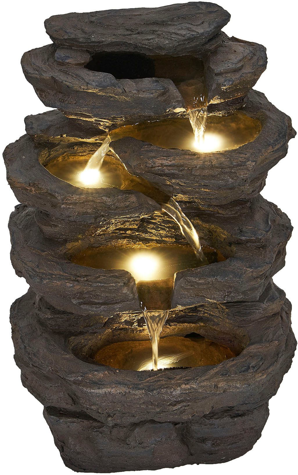 AcquaArte Gartenbrunnen Wasserfall Wasserspiel MIRAS, Komplettset mit LED-B günstig online kaufen