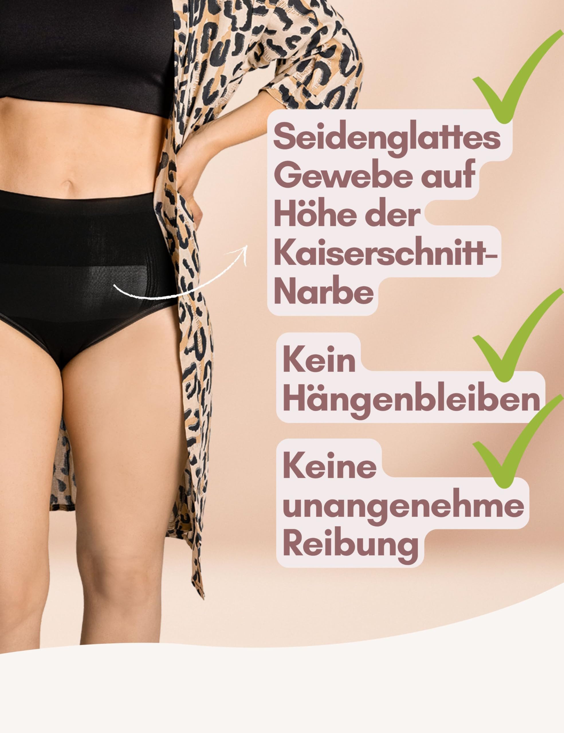 Mrs. Mum Funktionsunterhose Kaiserschnitt Unterhose High Waist I Stützende Wochenbett Unterwäsche (Bauchweg & figurformend I Postpartum Recovery Panty, 1-St., M – Bild 4 von 5