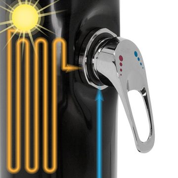 ML-DESIGN Solardusche Solar Gartendusche mit Fußdusche und Regenduschkopf, 20L 210 cm rund Schwarz warmes Wasser bis 60°C ohne Stromanschluss