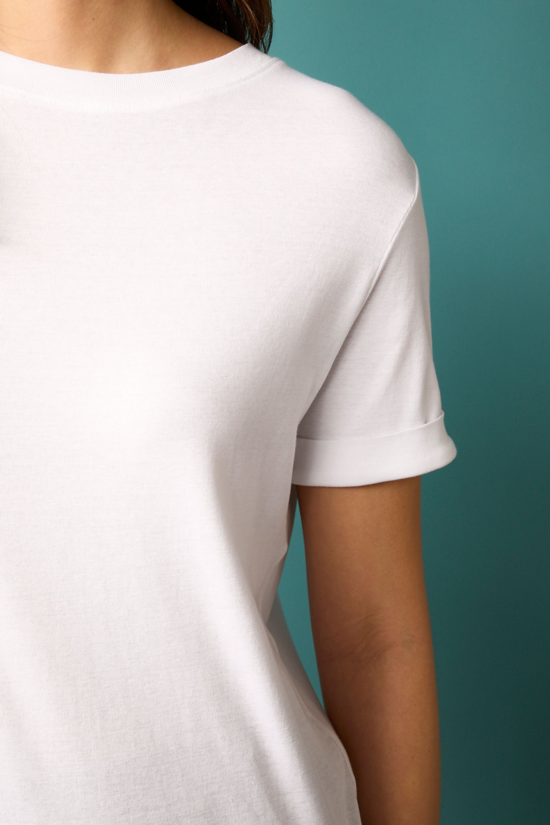 Kurzärmliges mit (1-tlg) Rundhalsausschnitt Next T-Shirt White T-Shirt