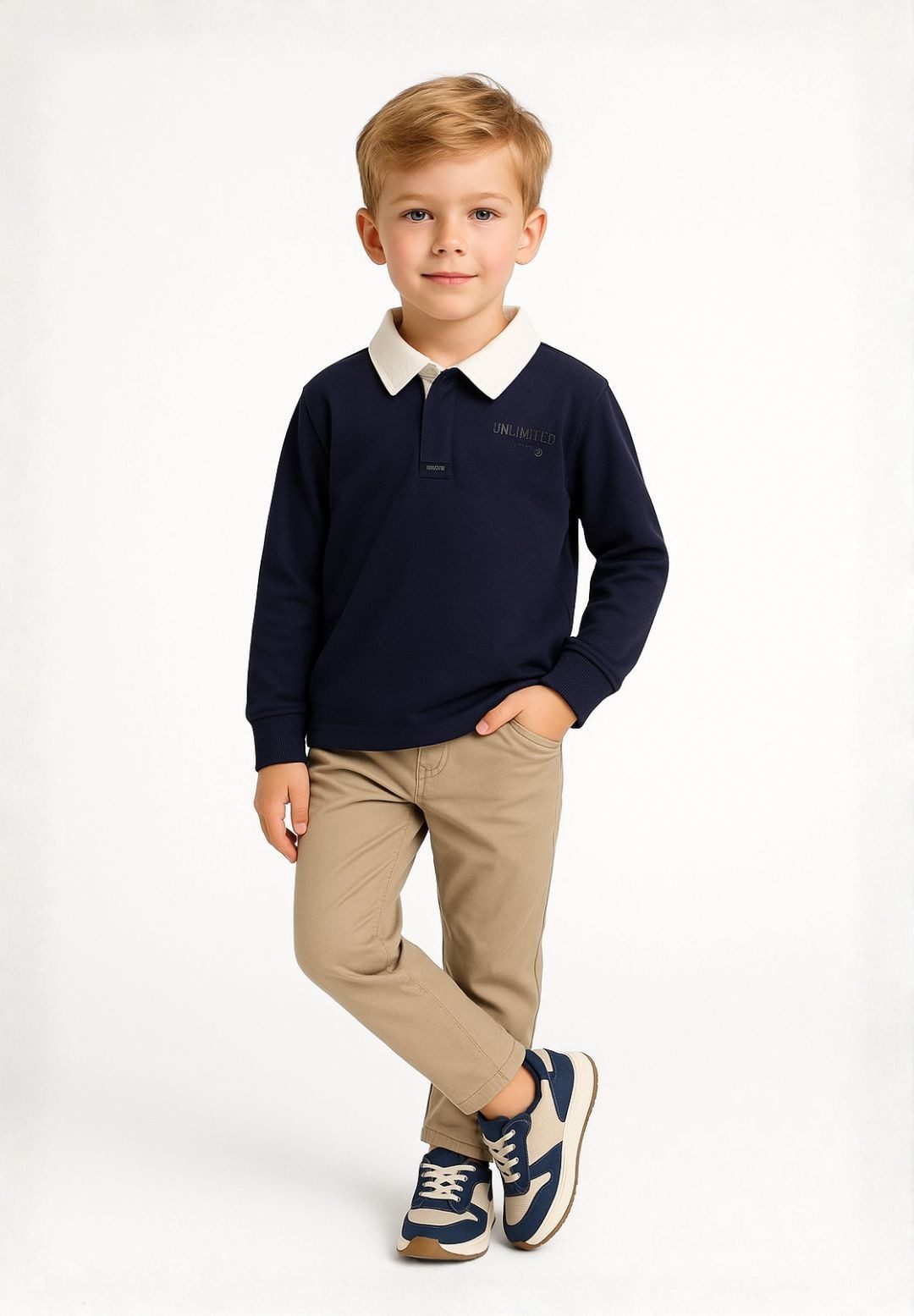 MINOTI Poloshirt Poloshirt mit Print und Kragen in Kontrastfarbe (2y-14y) weißer Kragen