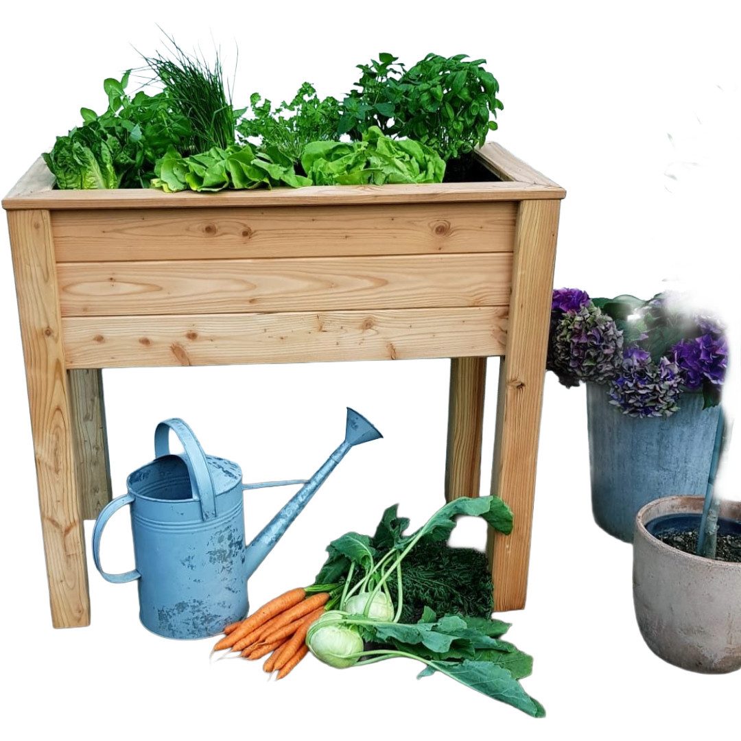 Gartenwelt Riegelsberger Hochbeet Stelzenhochbeet aus Lärche natur Pflanzbeet Kräuterbeet Gemüsebeet, Inkl. Schutzfolie, naturbelassenes Holz, montagefreundlich