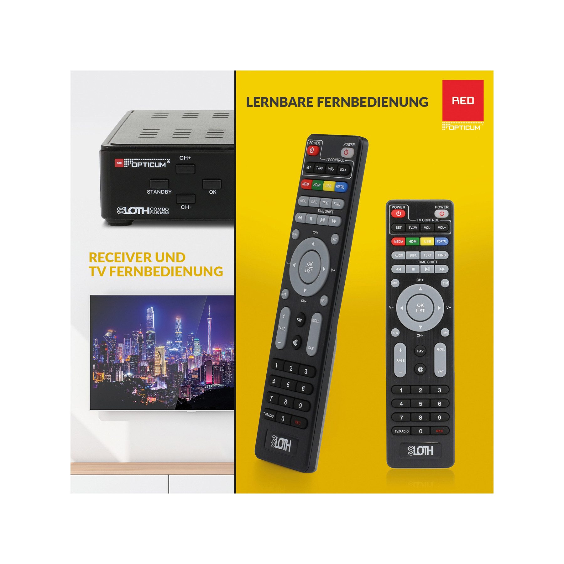 RED OPTICUM RED OPTICUM SAT-Receiver Sloth Combo plus mini Kombigerät