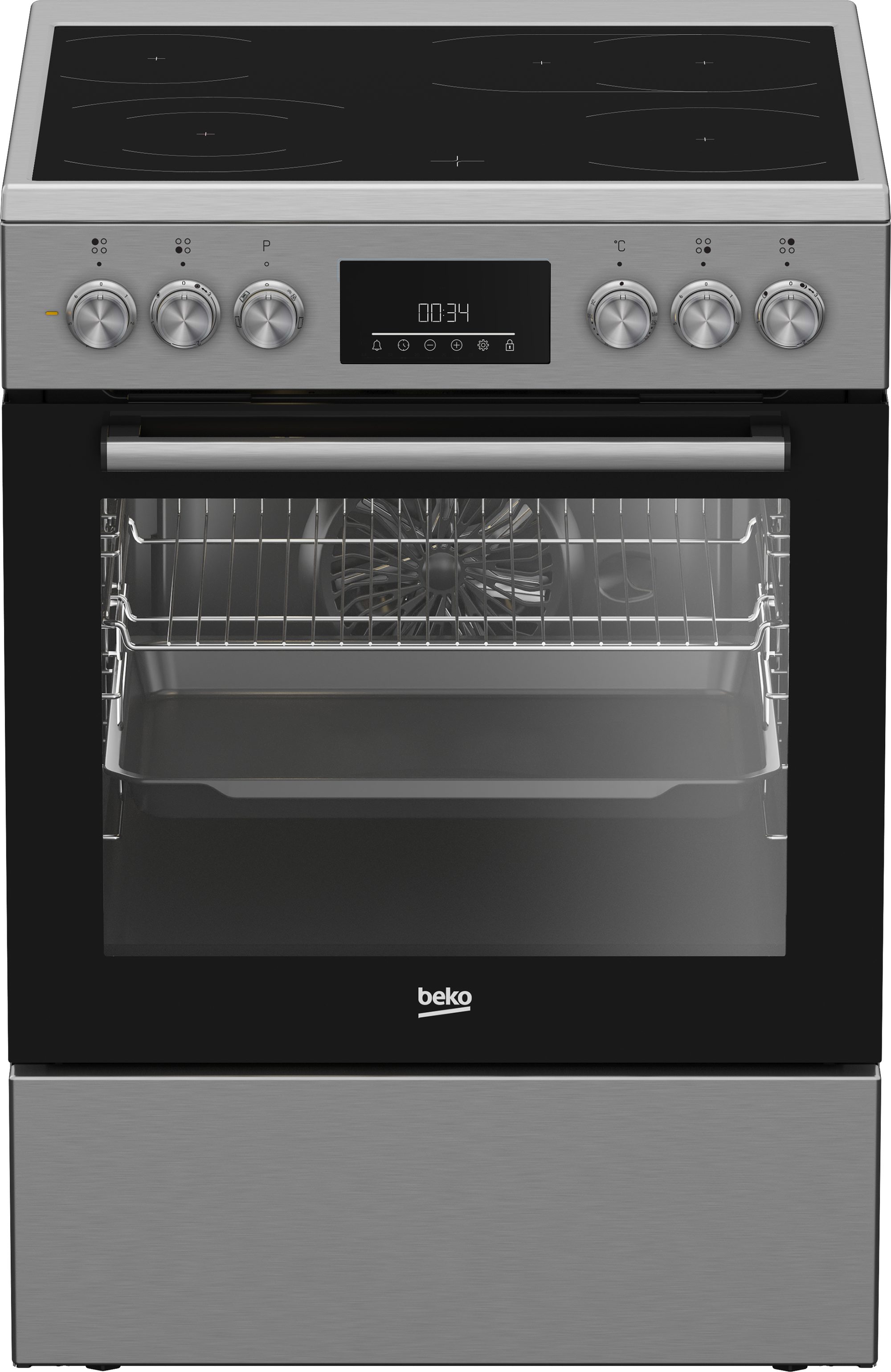 BEKO Elektro-Standherd FBM67320XS, mit Teleskopauszug nachrüstbar, SteamShine® – Die Dampfreinigung des Backofens