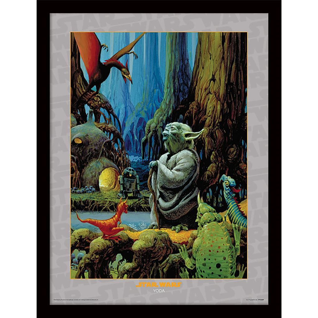 Star Wars Bild mit Rahmen Yoda Forest, Gerahmtes Bild Kunstdruck