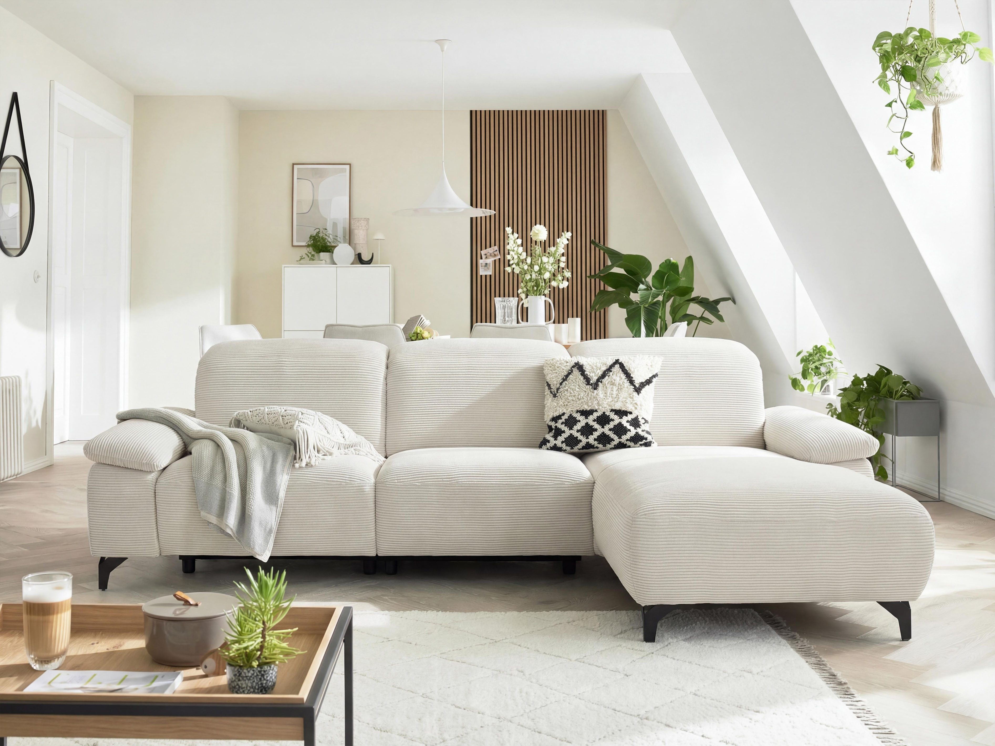 Musterring Ecksofa MR370 mit/ohne Relaxfunktion, verschiedene Unterfederungen zur Auswahl, Farbe, Material, Sitzkomfort und Funktion wählbar, Maße 280 x 180 cm
