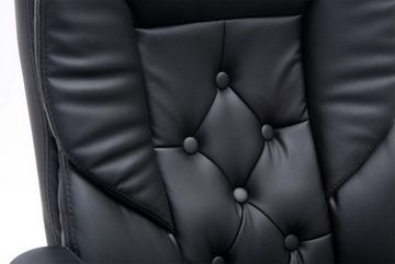 TPFLiving Bürostuhl Rhodos mit bequemer Rückenlehne - höhenverstellbar und 360° drehbar, Gestell: Metall chrom - Sitz: Kunstleder schwarz