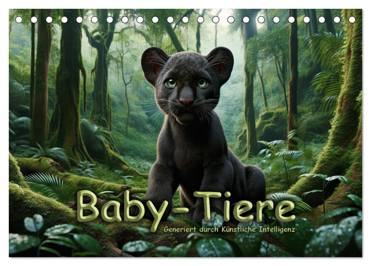 CALVENDO Wandkalender Baby-Tiere (Tischkalender 2025 DIN A5 quer), CALVENDO Monatskalender