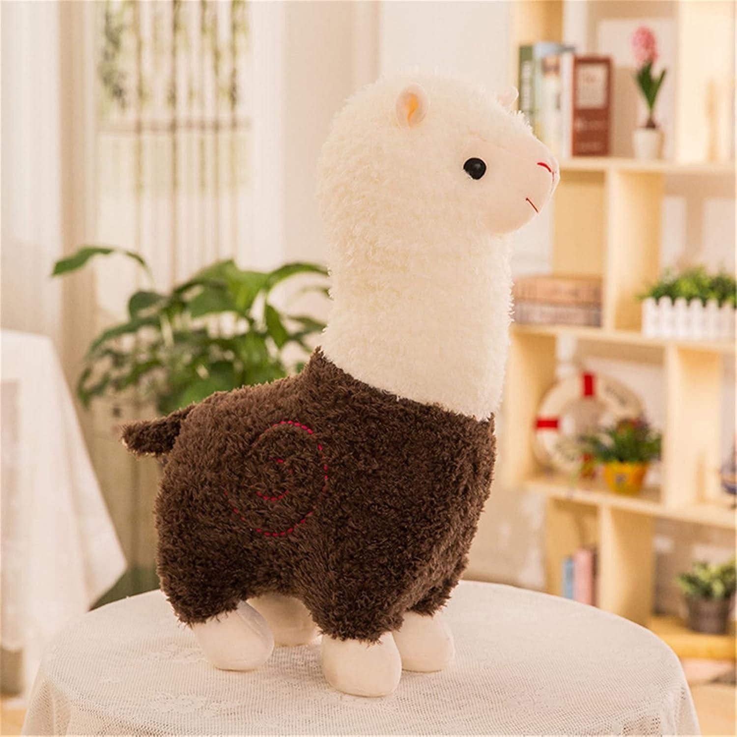 LuxusKollektion Kuscheltier Plüschtier Alpaka Stofftier Plüsch Kuscheltier Spielzeug Braun 28 cm