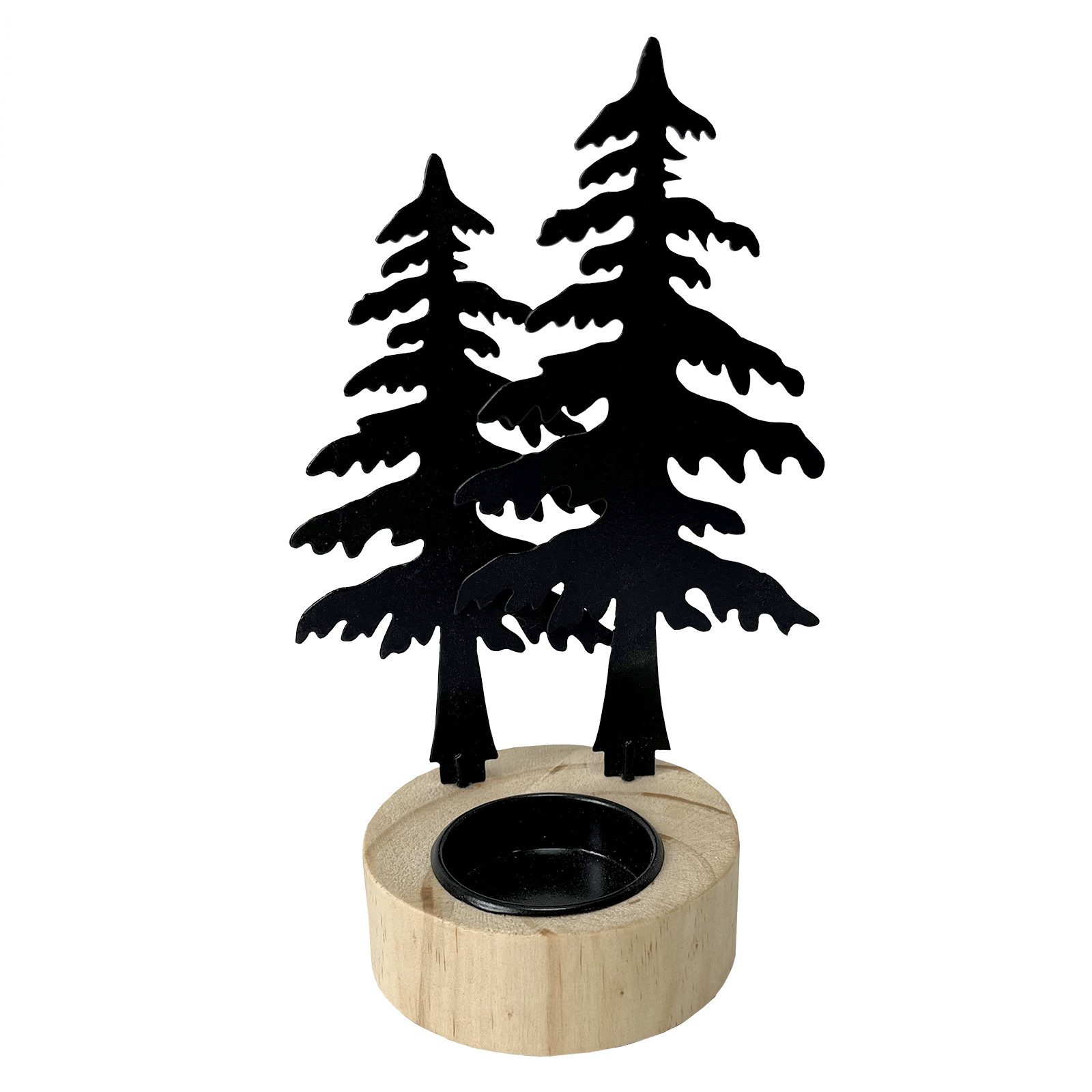 HTI-Living Teelichthalter Teelichthalter Wald Schwarz (Stück, 1 St., 1 Teelichthalter), Kerzenhalter Kerzenständer