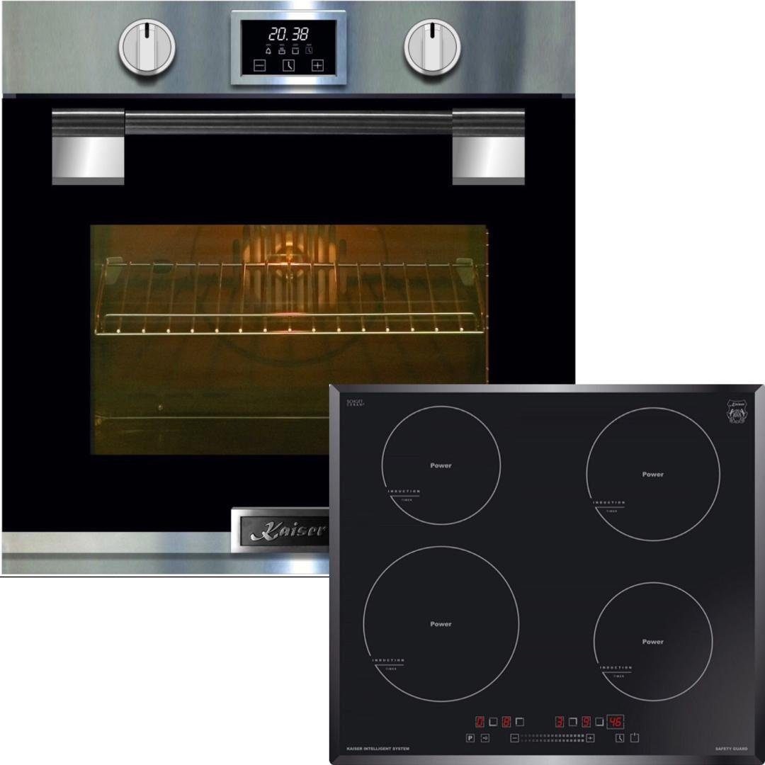 Kaiser Küchengeräte Induktions Herd-Set EH 6337 + KCT 6705 FI, mit 1-fach-Teleskopauszug, Backofen 11 Funktionen 60cm + Einbau Herd