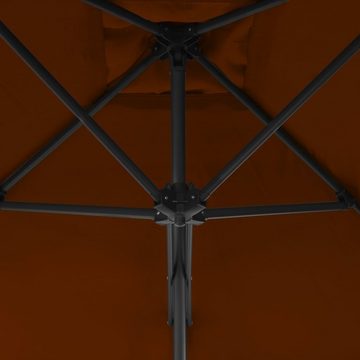 möbelando Sonnenschirm Obergeckler, L/B/H: 250x250x230 cm, aus Stoff, pulverbeschichteter Stahl in Terracotta-Rot