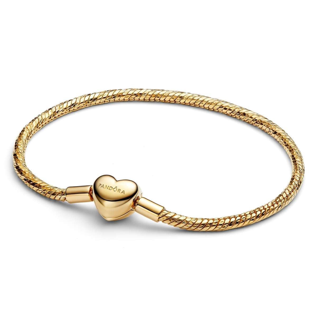 Pandora Armband 564236C00, für Damen Facettiert mit Herzverschluss Goldfarben