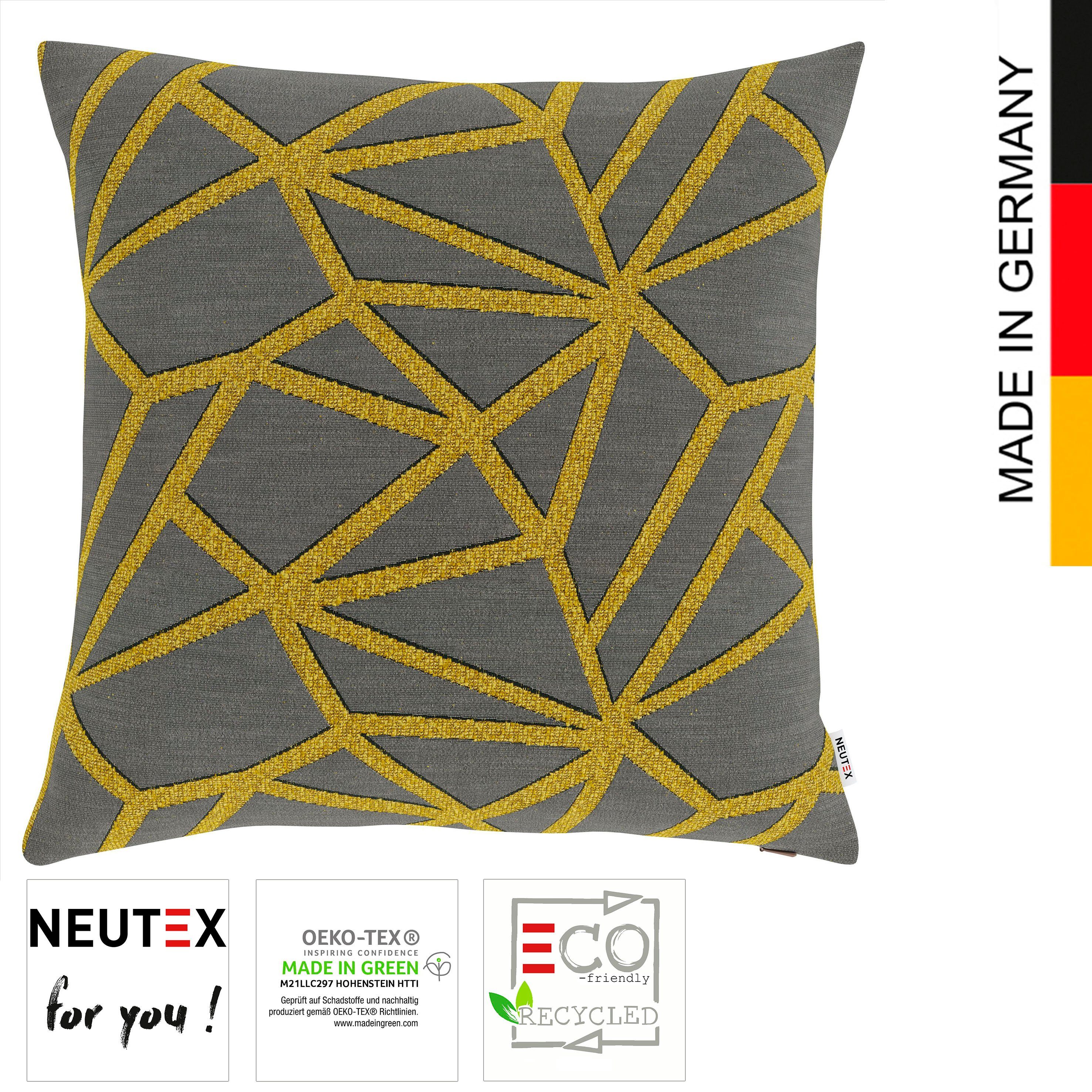 for in you! grau ohne goldfarben Green Füllung Neutex (1 Made Eco, Kissenhülle Net zertifiziert, Stück),