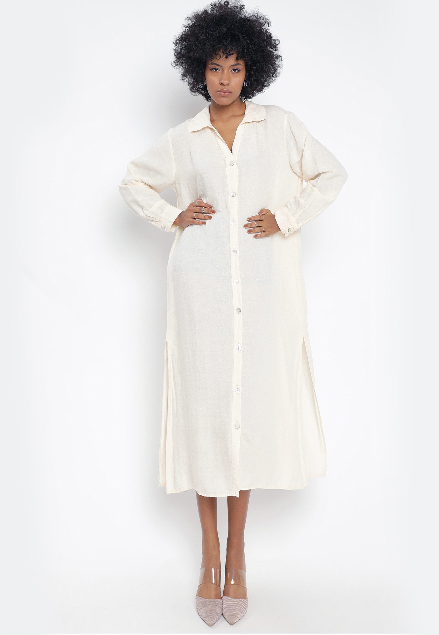 YC Fashion & Style Blusenkleid Blusenkleid aus 100% Leinen ... Basic günstig online kaufen