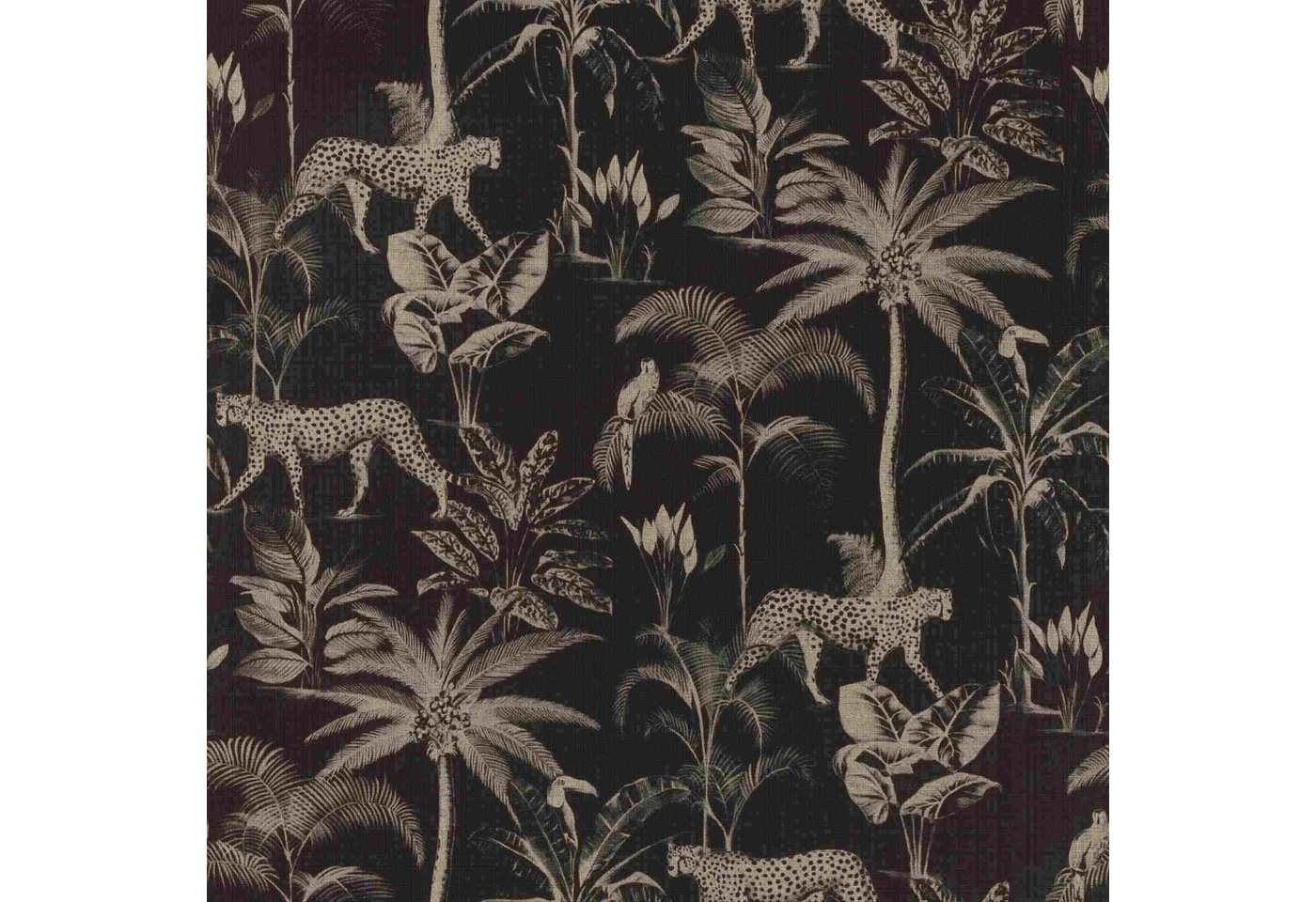 Rasch Vliestapete 409031 Tapete Tiere 53 x 1005 cm Rasch Selection Schwarz Gold
