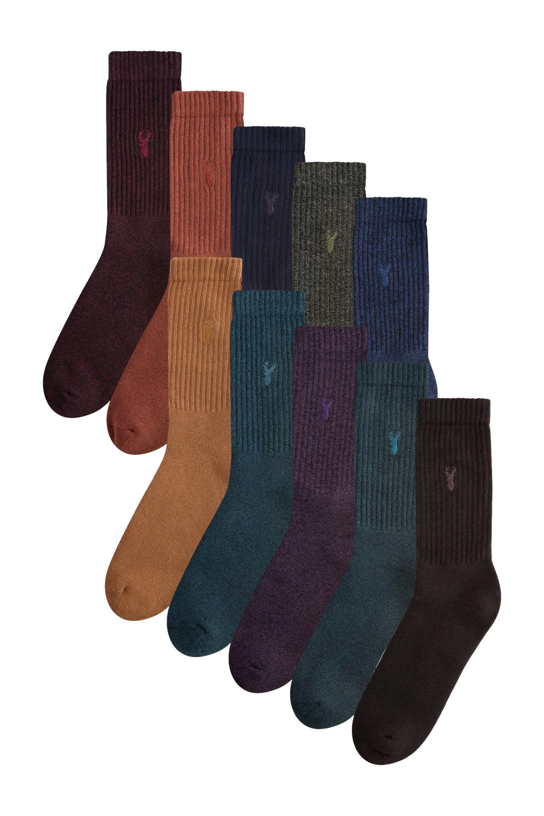 Next Basicsocken Dicke Socken mit Hirsch-Stickerei, 10er-Pack (10-Paar) günstig online kaufen
