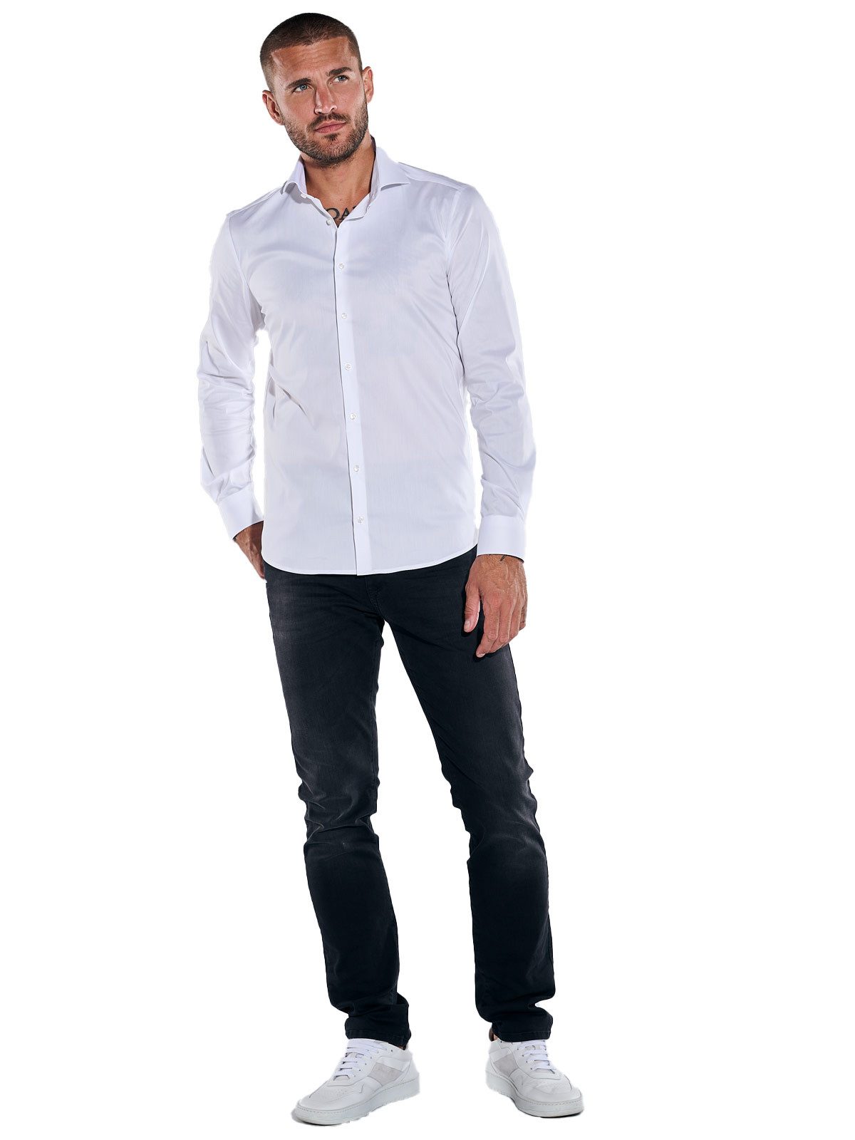 emilio adani Businesshemd Herren Performance Hemd "My Favorite" weiß, Reinweiss