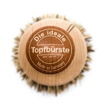 Landshop24 Reinigungsbürste Topfbürste Pfannenbürste braun mit Gesicht, Töpfe, Pfannen, Haus-Hof, (1-tlg), Hergestellt in Deutschland