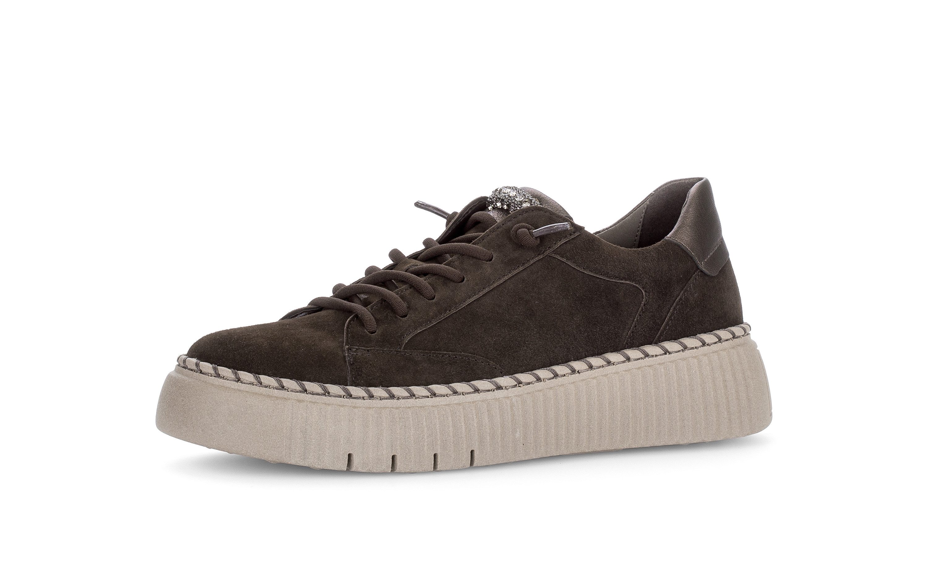 Gabor Slip-On Sneaker Freizeitschuh, Halbschuh, Slipper mit glänzendem Schmuckelement