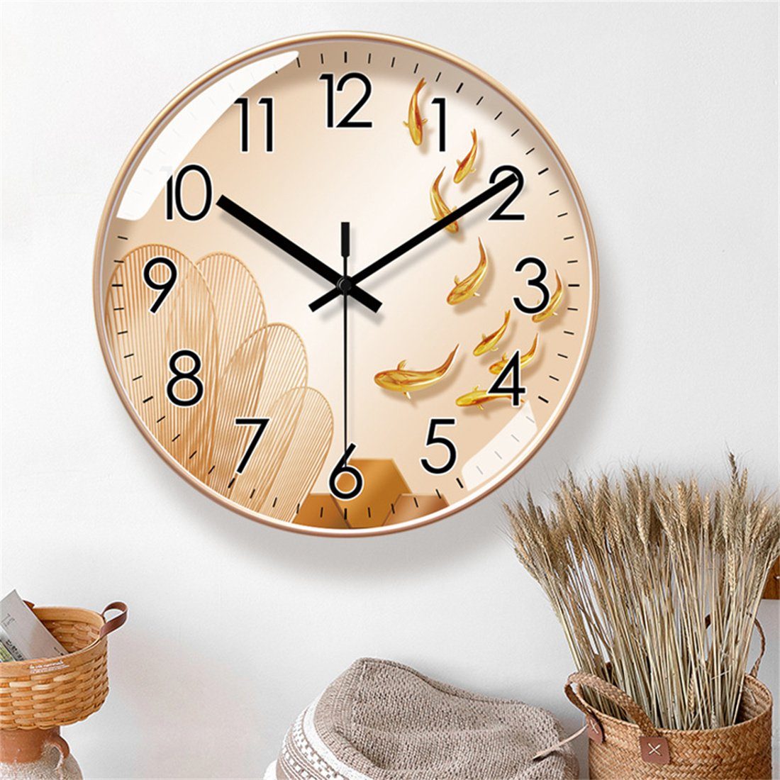 Wanduhr B das Wanduhr DÖRÖY 35cm Quarzuhr Wanduhr, für Wohnzimmer, stille dekorative