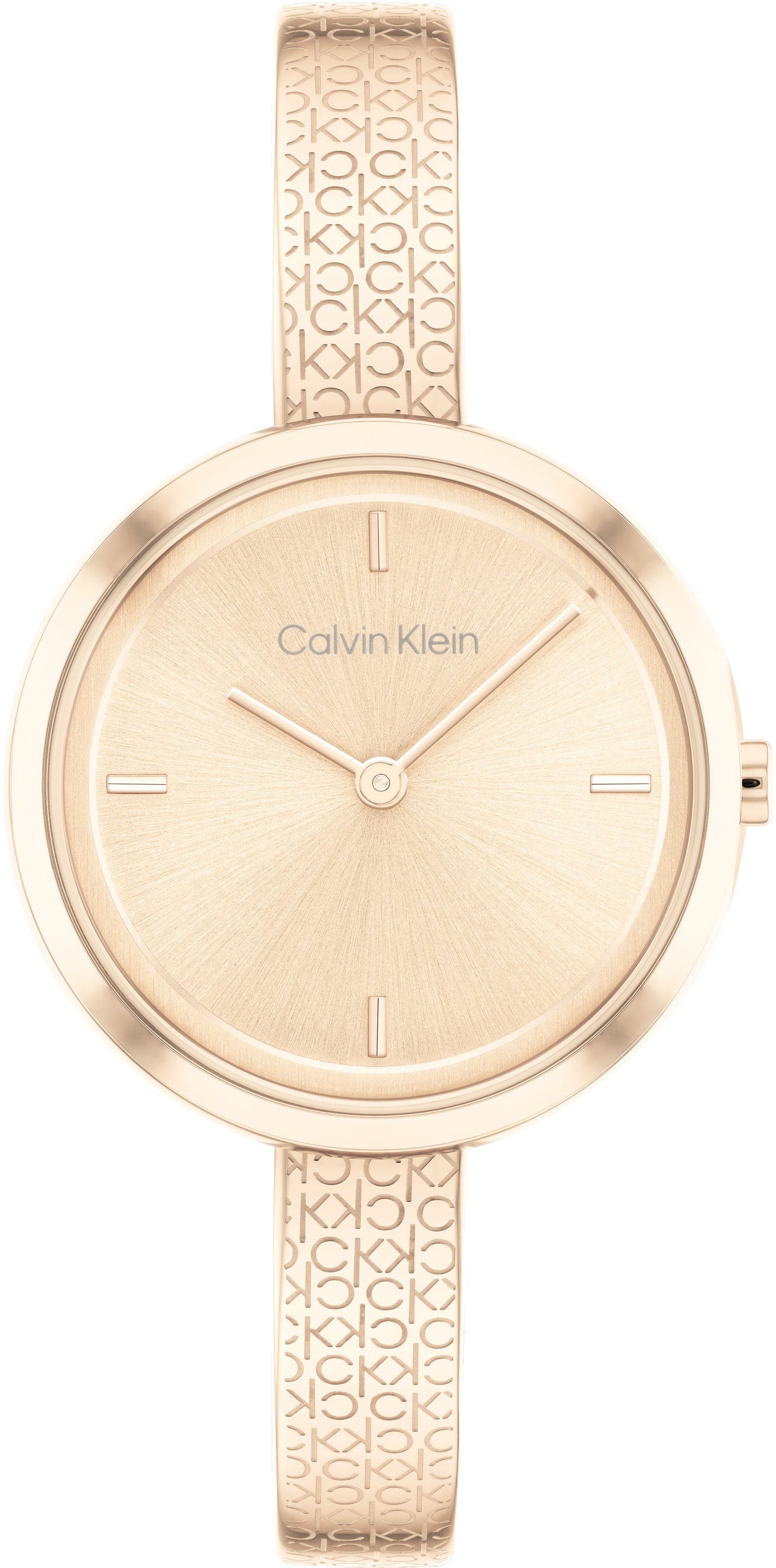 Calvin Klein Quarzuhr ICONIC Bangle, 25200183, Armbanduhr, Damenuhr, Mineralglas, IP-Beschichtung