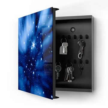DEQORI Schlüsselkasten 'Ausschnitt Sternenhimmel', Glas Schlüsselbox modern magnetisch beschreibbar