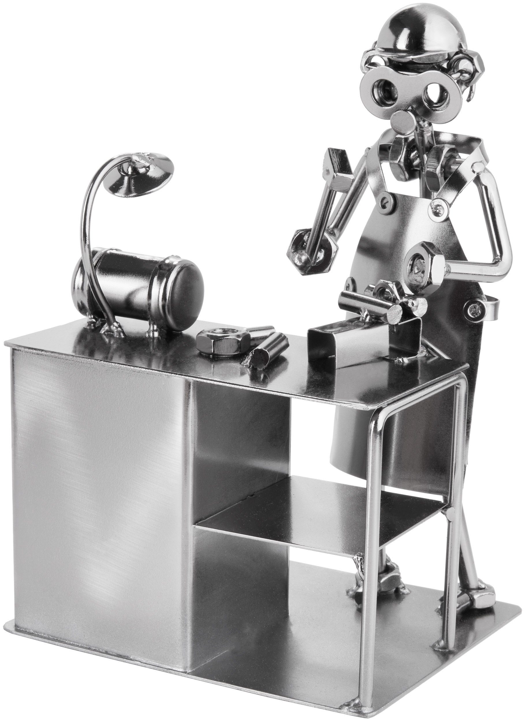 BRUBAKER Dekofigur Metallskulptur Schraubenmännchen Bastler (1 St), kunstvolle Geschenkfigur für Bastler und Handwerker