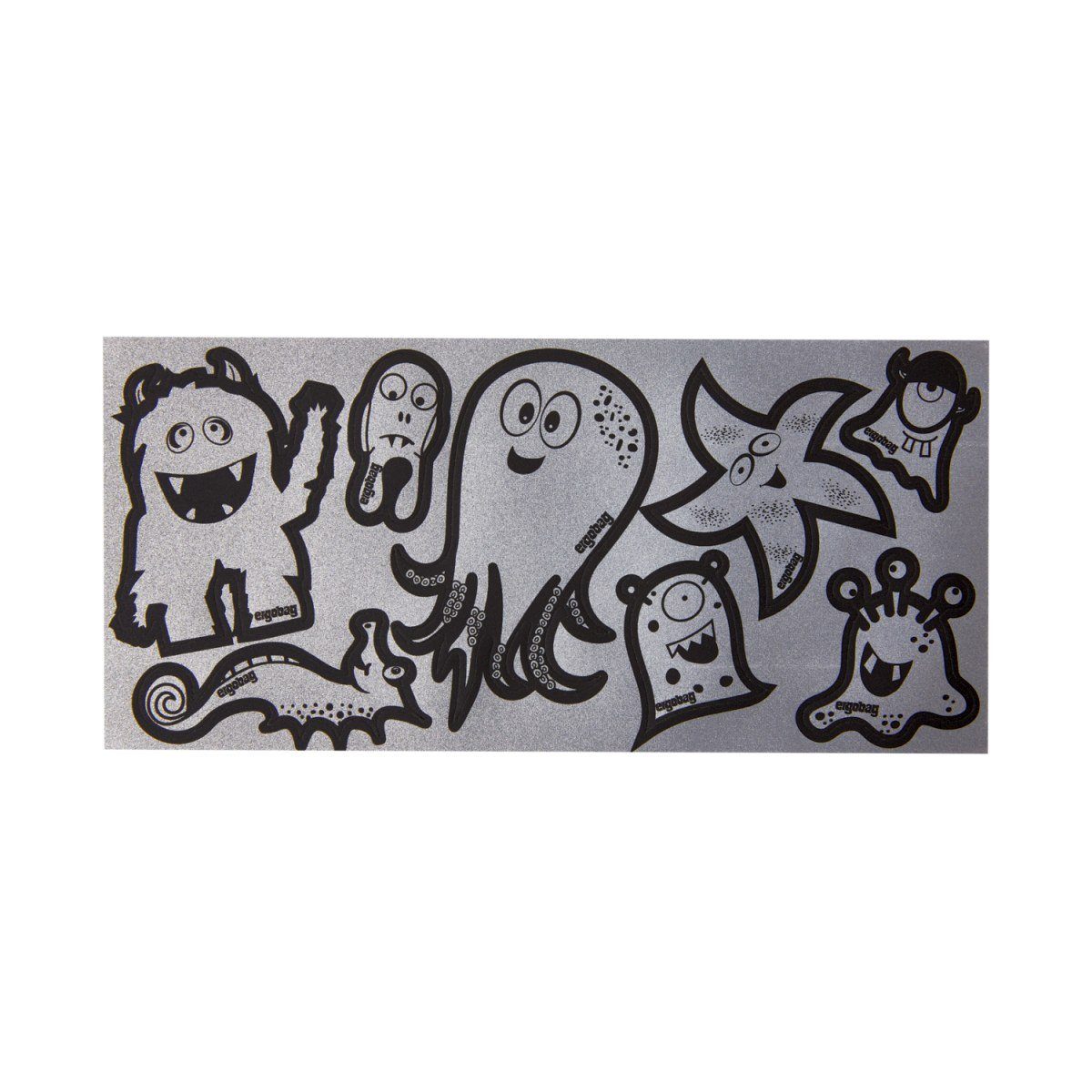 ergobag Schulranzen ergobag Sticker Reflexie-Sticker Set Monster Silber