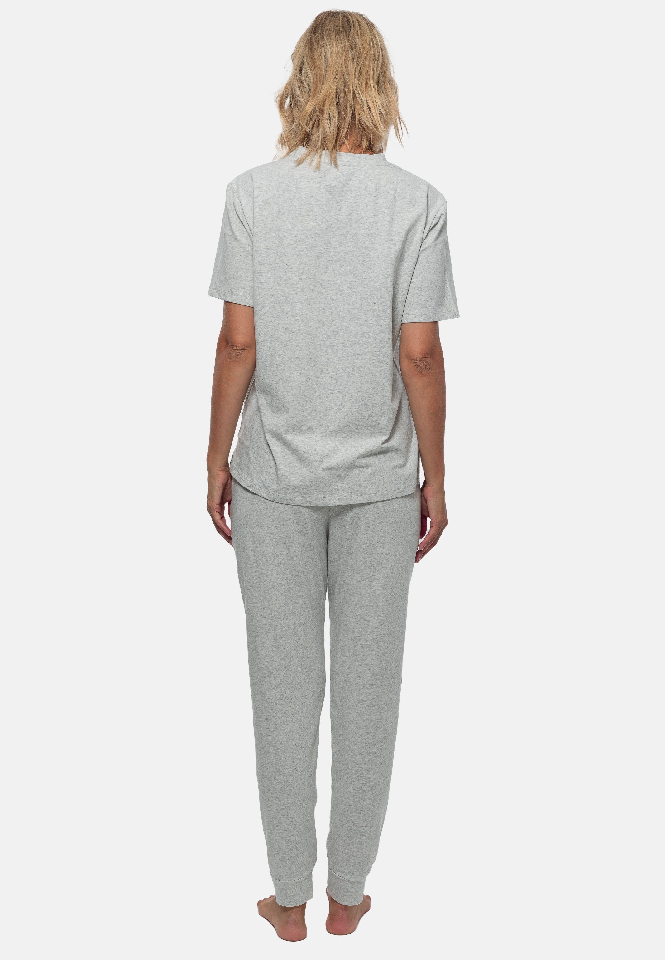 Baumwolle Schlafanzug tlg) Pyjama (Set, Cotton Schiesser - Grau - Organic 2